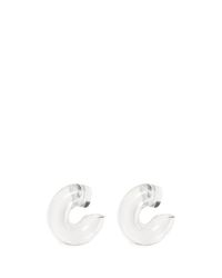 Stella McCartney | White Chunky Link Plexiglas Magnetic Hoop Earrings | Lyst