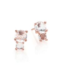 Ippolita | Pink Rose Rock Candy Clear Quartz Two-tone Stud Earrings | Lyst
