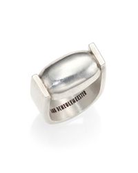 Ann Demeulemeester | Metallic Sterling Silver Oval Ring | Lyst