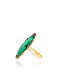 Andrea Fohrman | Green One Of A Kind Malachite & Lapis Ring With Emeralds With Yellow Gold Star | Lyst