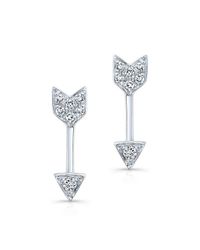 Anne Sisteron - Metallic 14kt White Gold Diamond Mini Arrow Stud Earrings - Lyst