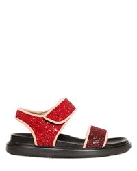 Marni | Red 40mm Fussbett Glitter Sandles | Lyst