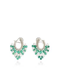 Sutra | Green Diamond And Emerald Earrings | Lyst