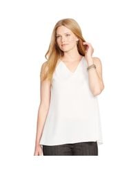 Ralph Lauren | White Crepe Sleeveless Top | Lyst