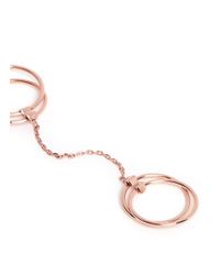 Maria Black | Pink 'quadruple' Gold Plated Two Finger Link Ring | Lyst