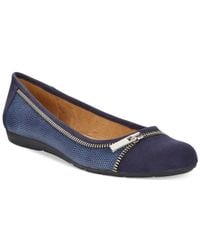 Lyst - Style & Co. Style&co. Chelsi Zipper Embellished Flats, Only At Macy&#39;s in Blue