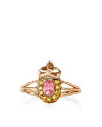 Daniela Villegas | Metallic Atum 18k Pink Gold and Sapphire Phalanx Ring | Lyst