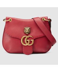 Gucci | GG Marmont Textured Leather Shoulder Bag | Lyst