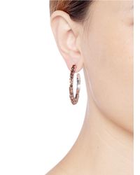 Philippe Audibert | Metallic 'paola' Crystal Strass Hoop Earrings | Lyst