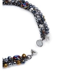 Assad Mounser | Blue Floral Crystal Motif Chain Choker | Lyst
