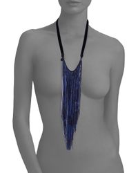 Marc By Marc Jacobs | Black Acanthus Chain Fringe Necklace | Lyst