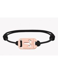 Tateossian - Pink Zodiac 18k Rose Gold Aries Black Waxed Cord Bracelet for Men - Lyst