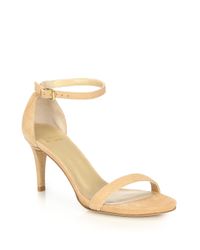Stuart Weitzman | Natural Nunaked Embossed Leather Sandals | Lyst