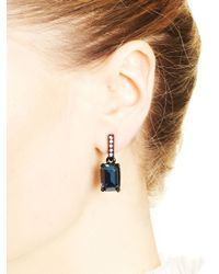 Oscar de la Renta | Blue Dark Navy Small Octagon Stone Earrings | Lyst