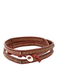 Colana | Brown Leather Wrap Bracelet W/ Copper Hematite | Lyst