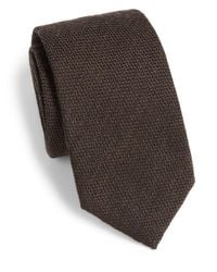 Saks Fifth Avenue | Brown Wool & Silk Herringbone Tie for Men | Lyst