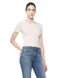 Alexander Wang | White Cropped Ruffle Tee | Lyst