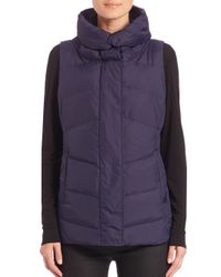 Eileen Fisher | Blue High-collar Puffer Vest | Lyst