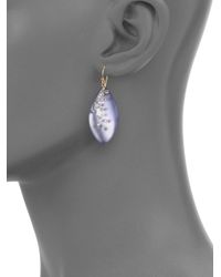 Alexis Bittar | Lucite Crystal Dust Leaflet Drop Earringssteel Blue | Lyst