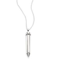 Marlo Laz | Metallic Crystal Obelisk Black Spinel & Sterling Silver Pendant Necklace | Lyst