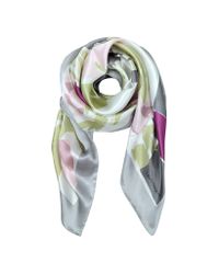 Laura Biagiotti - Metallic Twill Silk Square Scarf - Lyst