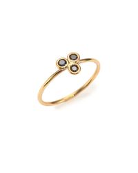 Jacquie Aiche | Metallic Black Diamond & 14k Yellow Gold Three-bezel Ring | Lyst