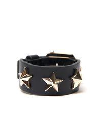 Givenchy | Black Star Studded Leather Cuff | Lyst