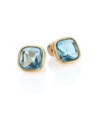 Michael Kors | Blue Brilliance Botanicals Cushion Stud Earrings/goldtone | Lyst