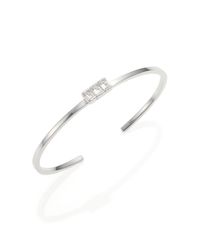 Jennifer Zeuner | Metallic Dasha White Sapphire & Sterling Silver Cuff Bracelet | Lyst