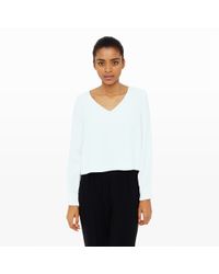 Club Monaco | White Twyla Crepe Top | Lyst