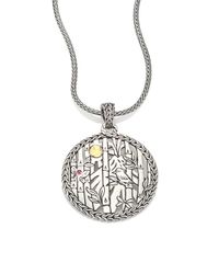 John Hardy | Metallic Classic Chain Heritage Pink Sapphire, 18k Yellow Gold & Sterling Silver Pendant Necklace | Lyst