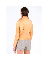 Billy Reid | Orange Harvey Leather Biker Jacket | Lyst