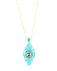 Miguel Ases | Green Turquoise Geometric Pendant Necklace | Lyst
