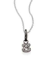 Ippolita | Metallic Pave Diamond & Blackened Sterling Silver Number Charm | Lyst
