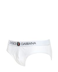 Dolce & Gabbana | White Italian Crest On Cotton Briefs for Men | Lyst