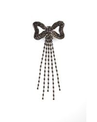 Oscar de la Renta | Black Bow Swarovskicrystal Brooch with Tassels | Lyst