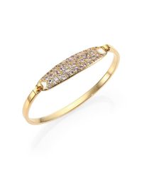 Elizabeth and James | Metallic Constance Pave White Topaz Bangle Bracelet | Lyst
