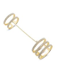 Anne Sisteron | Metallic 14kt Yellow Gold Diamond Bars Chain Ring | Lyst