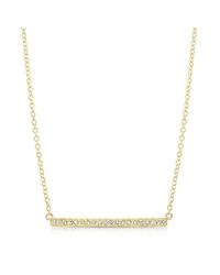 Anne Sisteron - 14kt Yellow Gold Diamond Bar Necklace - Lyst