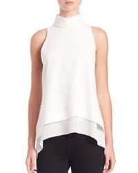 Elizabeth and James | White Everly Turtleneck Silk Top | Lyst