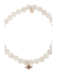 Sydney Evan | White Moonstone Eye Bracelet | Lyst