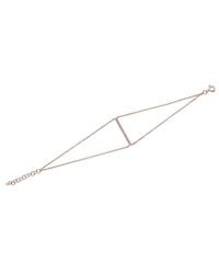 Anne Sisteron - Pink 14kt Rose Gold Diamond Thin Bar Double Chain Bracelet - Lyst