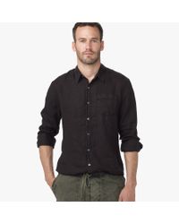 James Perse Black Canvas Linen Shirt for men