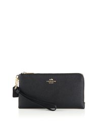 COACH | Black Pebbled Leather Wristlet | Lyst