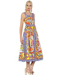 Dolce & Gabbana | Multicolor Pasticceria Printed Cotton Poplin Dress | Lyst