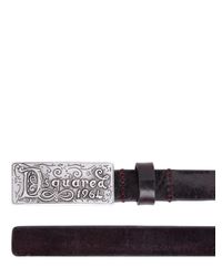 DSquared² | Brown 20mm Vintage Effect Leather Belt | Lyst