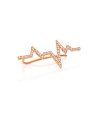 Diane Kordas | Metallic Diamond & 18K Rose Gold Heartbeat Single Ear Cuff | Lyst