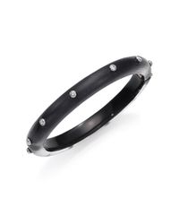 Alexis Bittar | Coral Deco Lucite & Crystal Rivet Studded Bangle Bracelet/black | Lyst