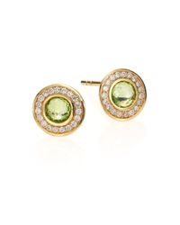 Ippolita | Metallic Lollipop Peridot, Diamond & 18k Yellow Gold Mini Stud Earrings | Lyst