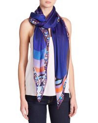 Emilio Pucci | Blue Onix Silk Foulard Scarf | Lyst